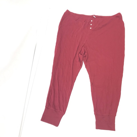 OLD NAVY Women’s Knit Jogger Pajama Lounge Pants Size 3X Red Sleepwear Ribbed - Picture 1 of 12